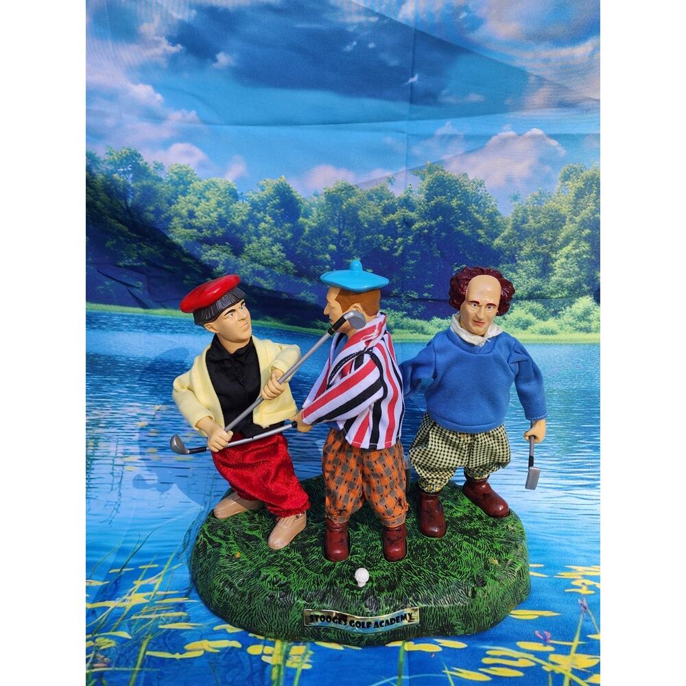 2002 The Three Stooges Animated Golf Academy Scene Collectible In Box Gemmy